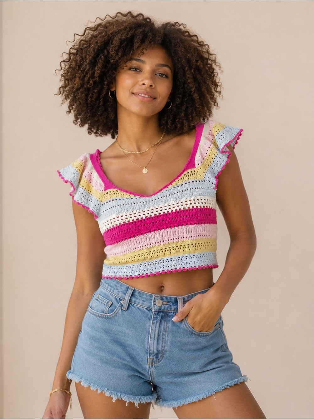 🎉5 for $45🎉 NWT sincerely jules crochet knit top blouse size s